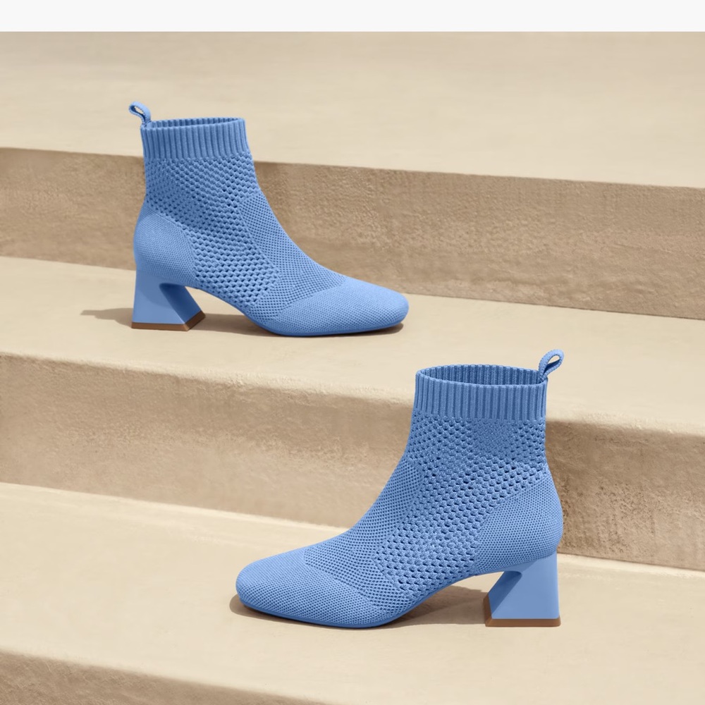 Vivaia Square-Toe Perforated Heeled Boots (Melissa) Size EU36
